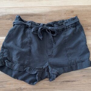 Aerie Charcoal Tie-Waist Cargo Shorts